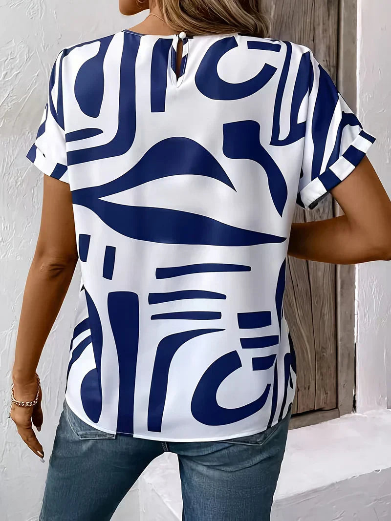 Top recto de mujer con cuello redondo – SIBELIA