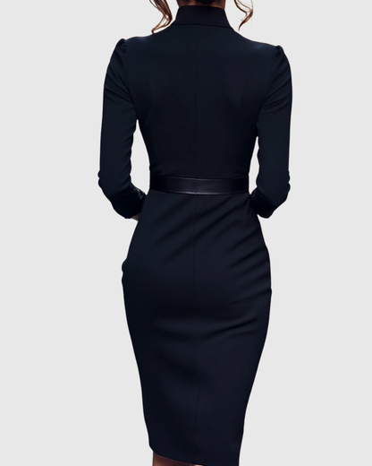 Claribel – Vestido negro refinado de fiesta para mujer