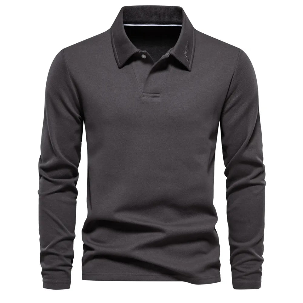 EMILIO - Camisa casual de manga larga con cuello para hombre
