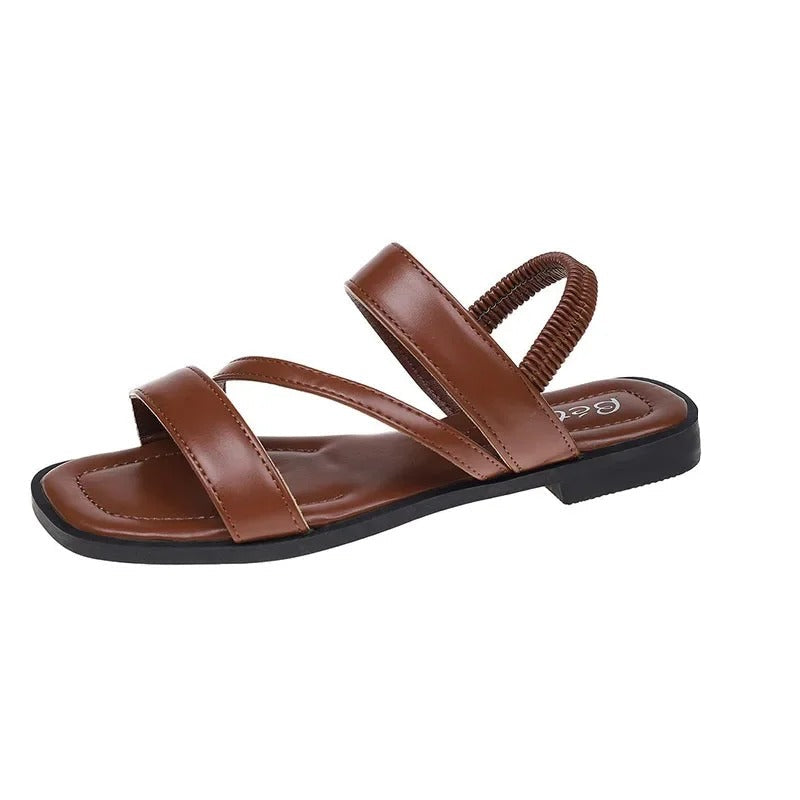 Sandalias de cuero elegantes y cómodas para mujer con diseño minimalista – LUMINA