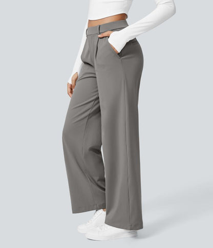 Pantalón de talle alto y pierna ancha para mujer – OLEA WIDE FIT