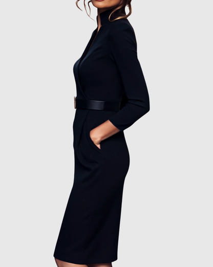 Claribel – Vestido negro refinado de fiesta para mujer