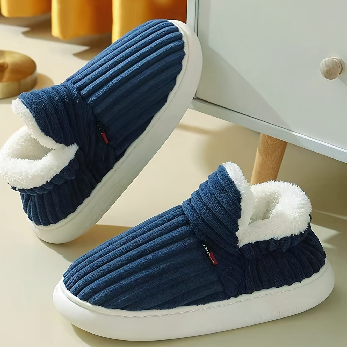 KIANNE – Zapatillas de invierno cálidas y acogedoras de felpa para mujer