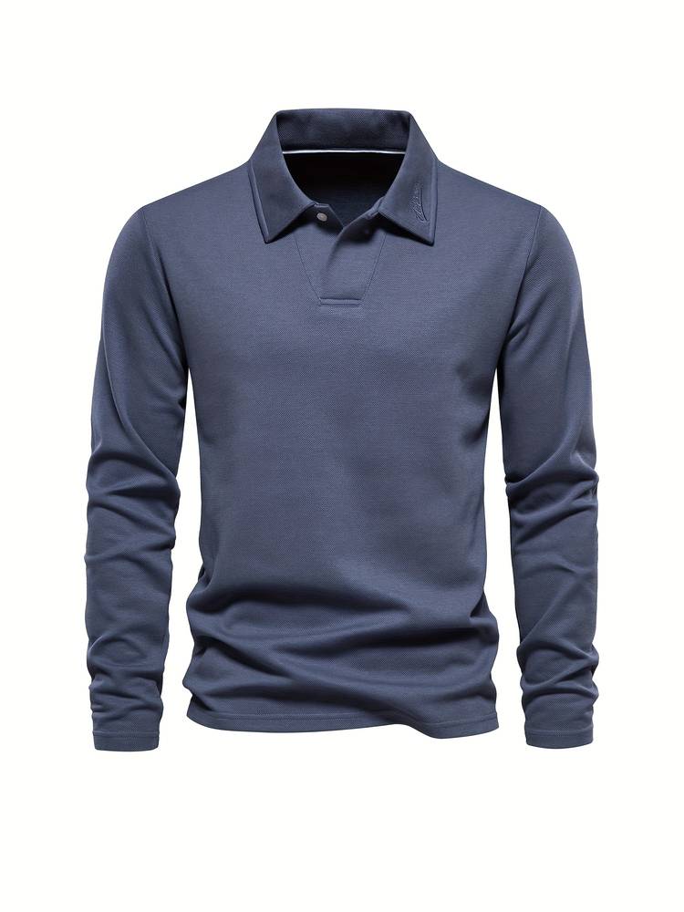 RAMÓN - Polo de manga larga con cuello clásico para hombre