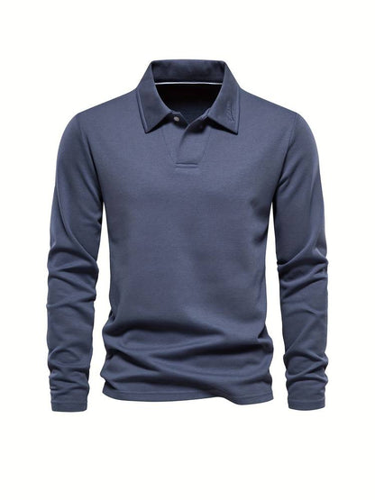RAMÓN - Polo de manga larga con cuello clásico para hombre