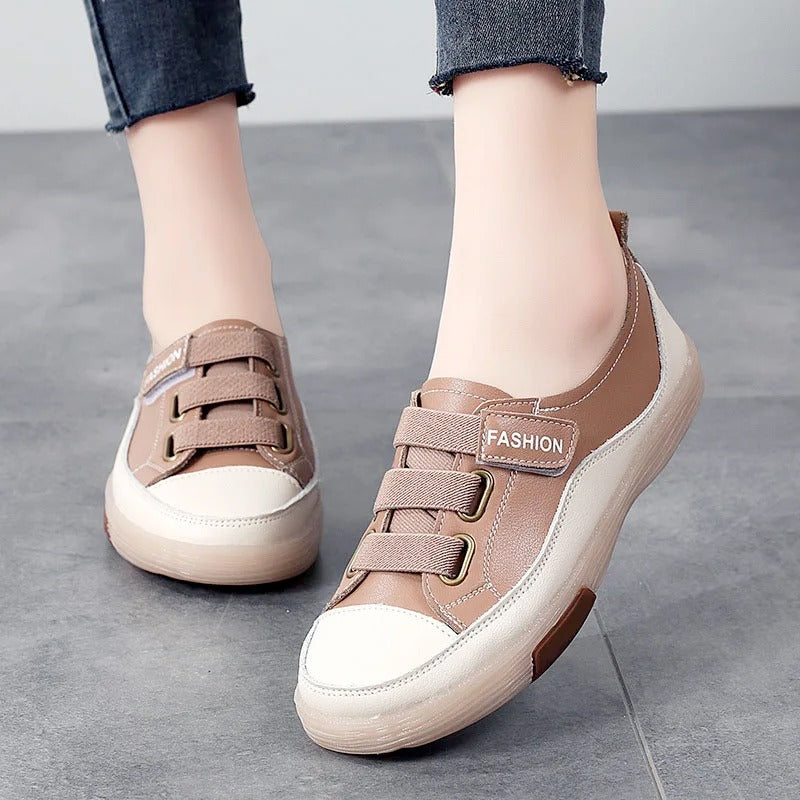 Zapatillas con bandas elásticas y punta en contraste para mujer – VIRELIA
