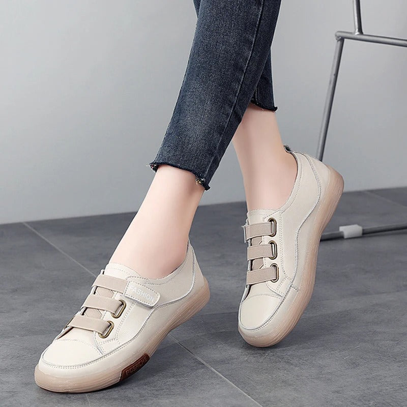 Zapatillas con bandas elásticas y punta en contraste para mujer – VIRELIA