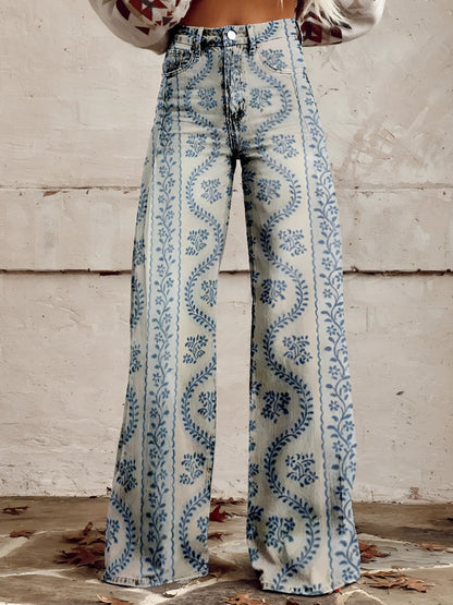 DENIVIA – Jeans de mujer acampanados de pierna ancha con corte favorecedor