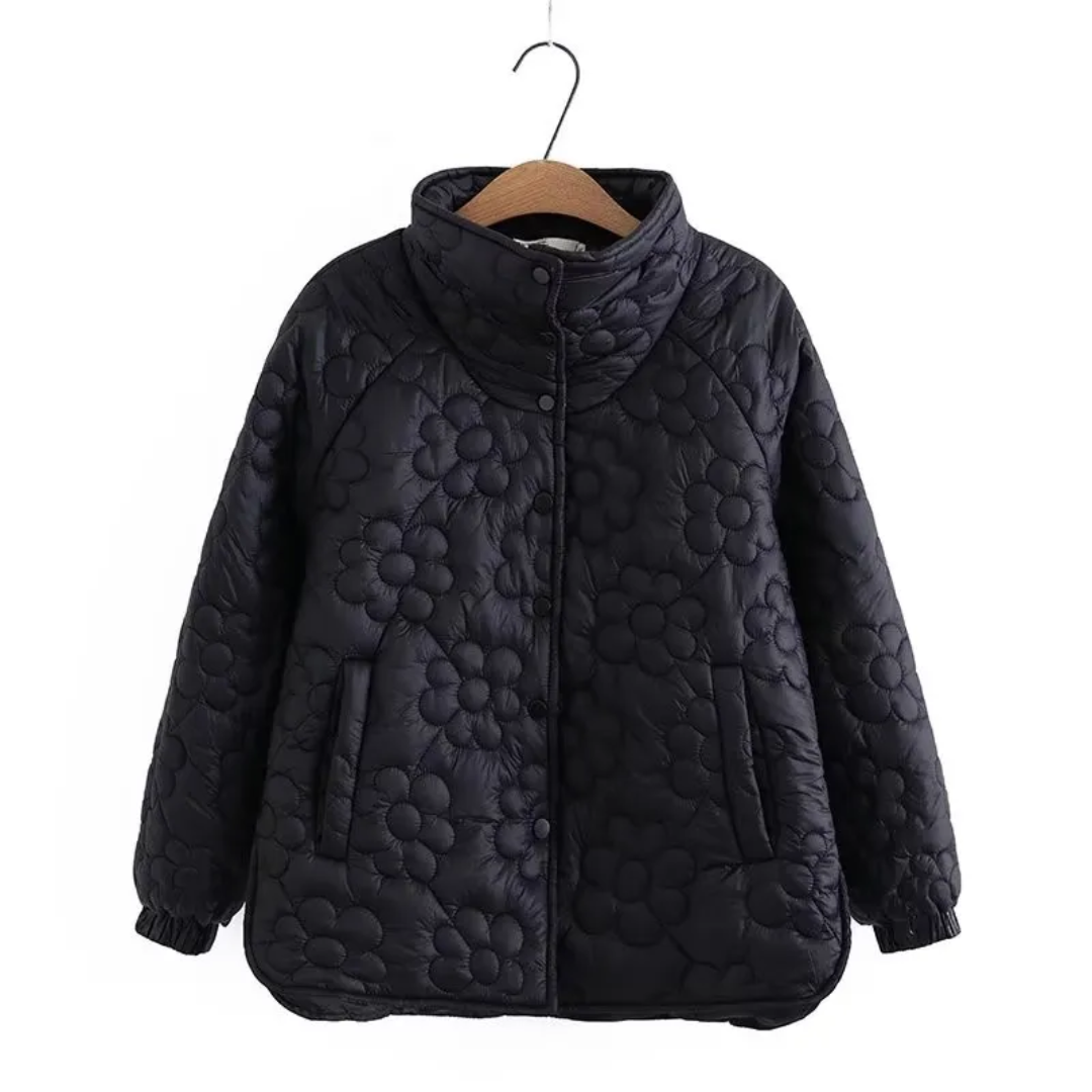 ARALYN - Abrigo de invierno para mujeres con flores prensadas