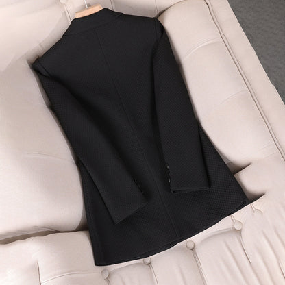 Blazer casual de corte entallado y tejido ligero para mujer – LUNARIA