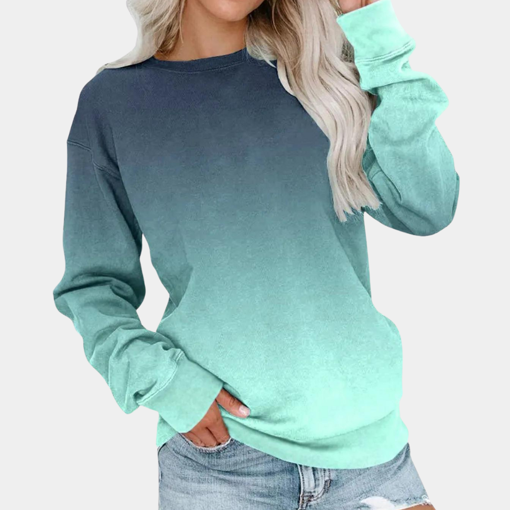NAYA - Sudadera casual degradada de manga larga para mujer