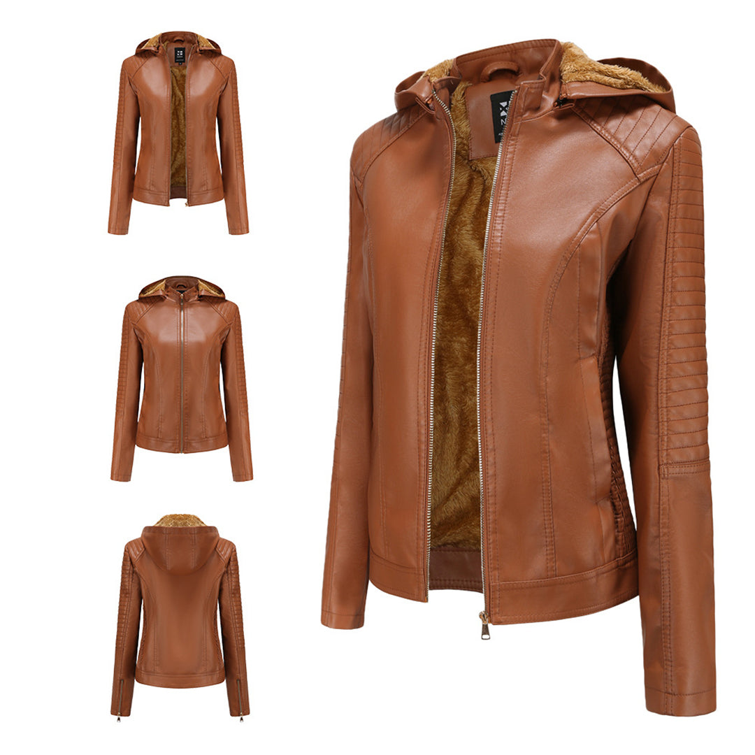 INAYA – Chaqueta de cuero versátil con múltiples opciones para mujer