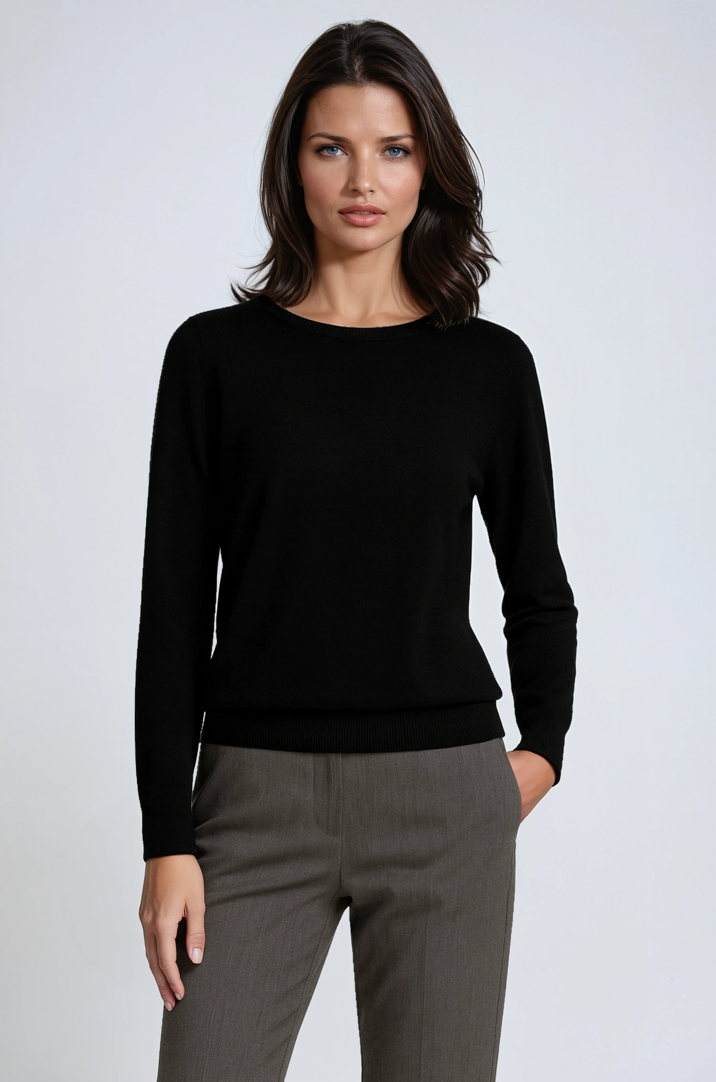 Jersey de mujer con manga larga y cuello redondo – SELVINA
