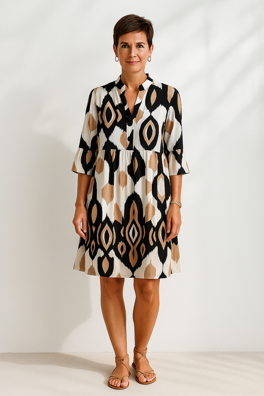 Vestido de verano ligero y elegante para mujer con estampado único – ELENA LUZ