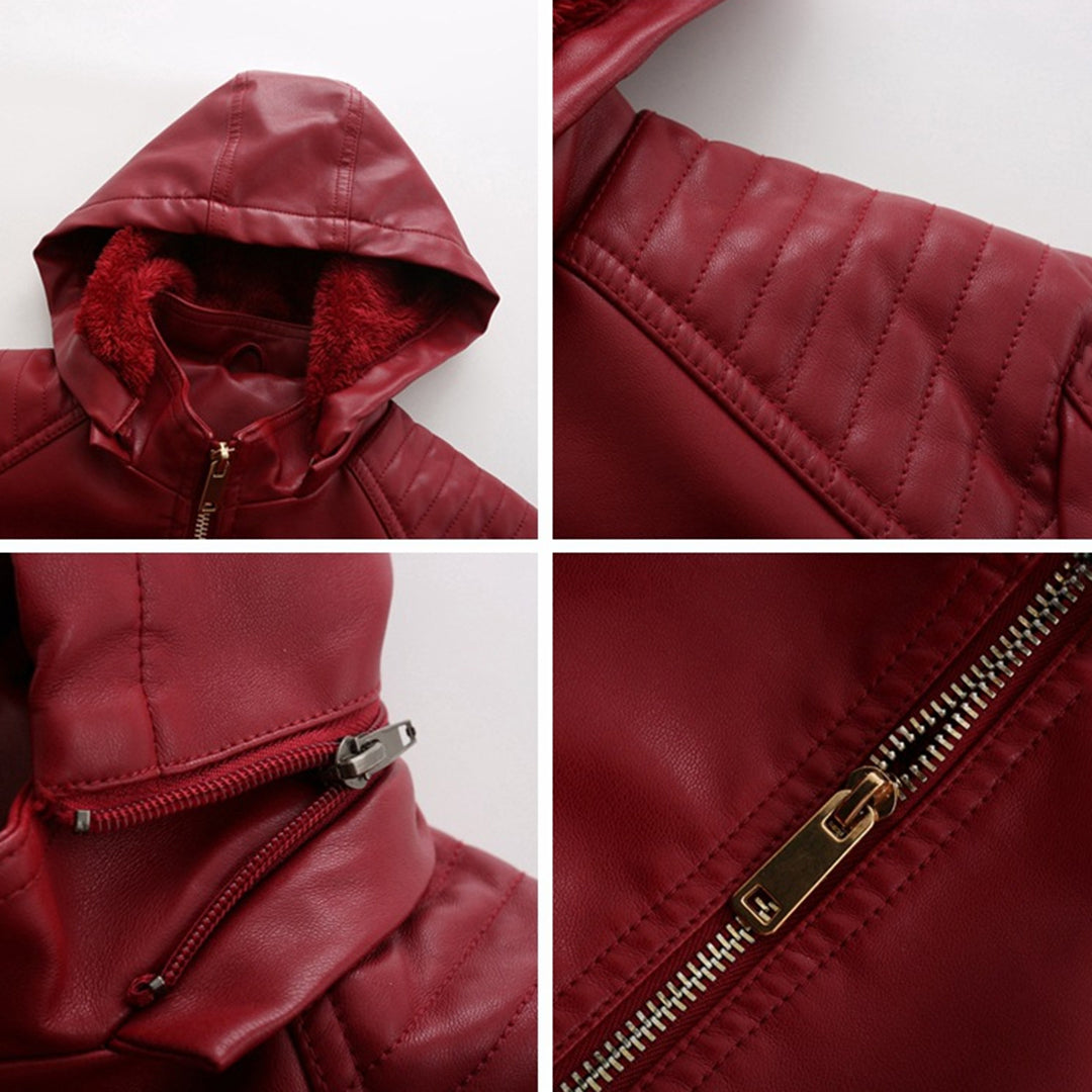 INAYA – Chaqueta de cuero versátil con múltiples opciones para mujer