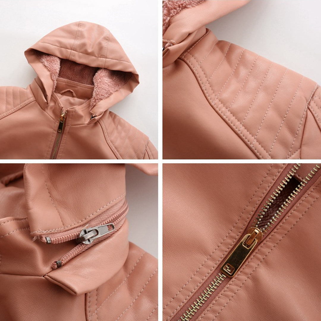 INAYA – Chaqueta de cuero versátil con múltiples opciones para mujer