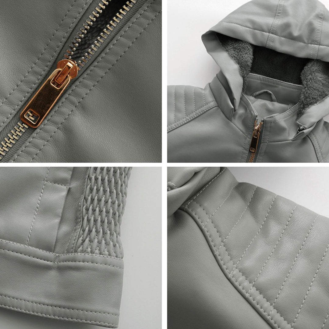 INAYA – Chaqueta de cuero versátil con múltiples opciones para mujer