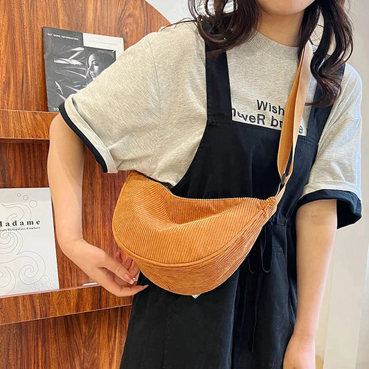 Bolso cruzado de pana elegante para mujer – JIANA