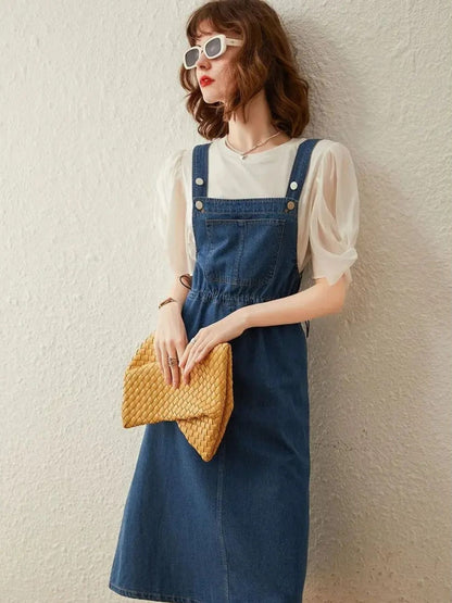 Vestido sin mangas con tirantes rectos y corte A – LEIRE