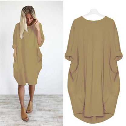 Vestido corto oversize con caída ligera y estilo relajado – NAYLA