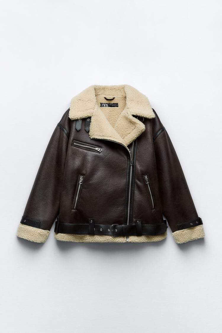 Chaqueta elegante de mujer con solapa en tejido sintético – ELEONORA
