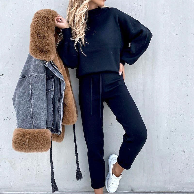 Conjunto tipo chándal elegante de dos piezas para mujer – MINDÉL