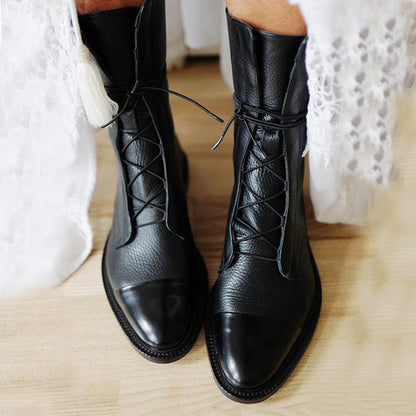ALMA - Botas de cuero con cordones para mujer