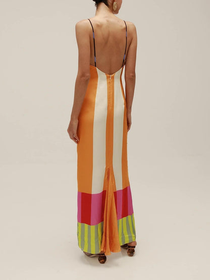 Vestido recto midi de mujer con tirantes finos – LELIA