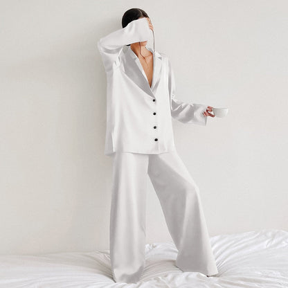 Pijama satinado oversize de dos piezas para mujer – BELLE