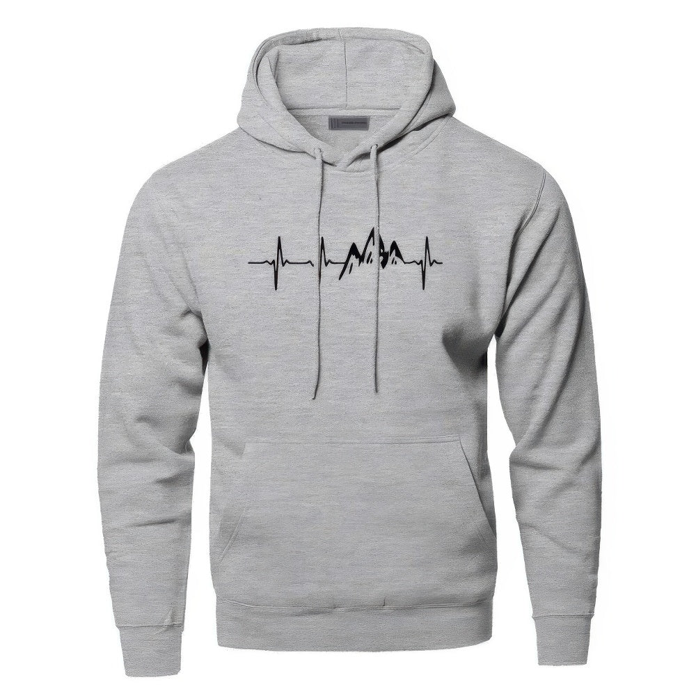 Sudadera de hombre con capucha y estampado de montaña – MONTREN