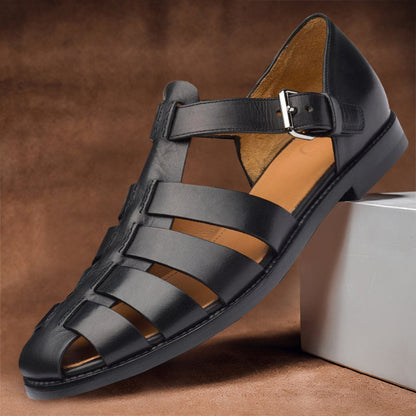 LeatherSoul Clásica – Sandalias de cuero clásicas para hombre, frescas y sofisticadas