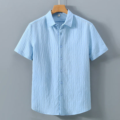 Camisa de hombre transpirable con textura y cierre oculto – JAMES