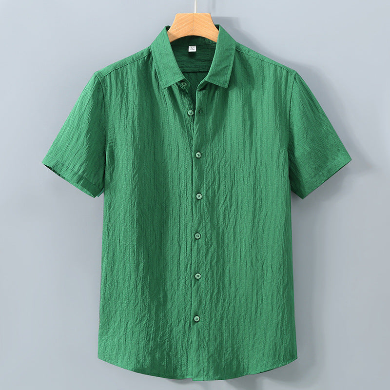 Camisa de hombre transpirable con textura y cierre oculto – JAMES