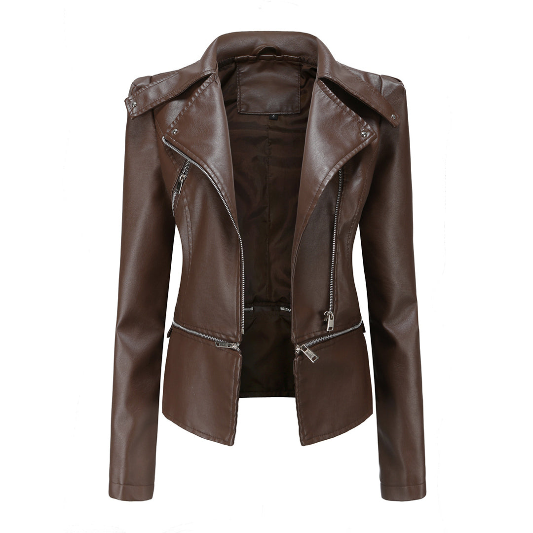 Cazadora biker entallada de mujer con estilo moderno – JESSICA