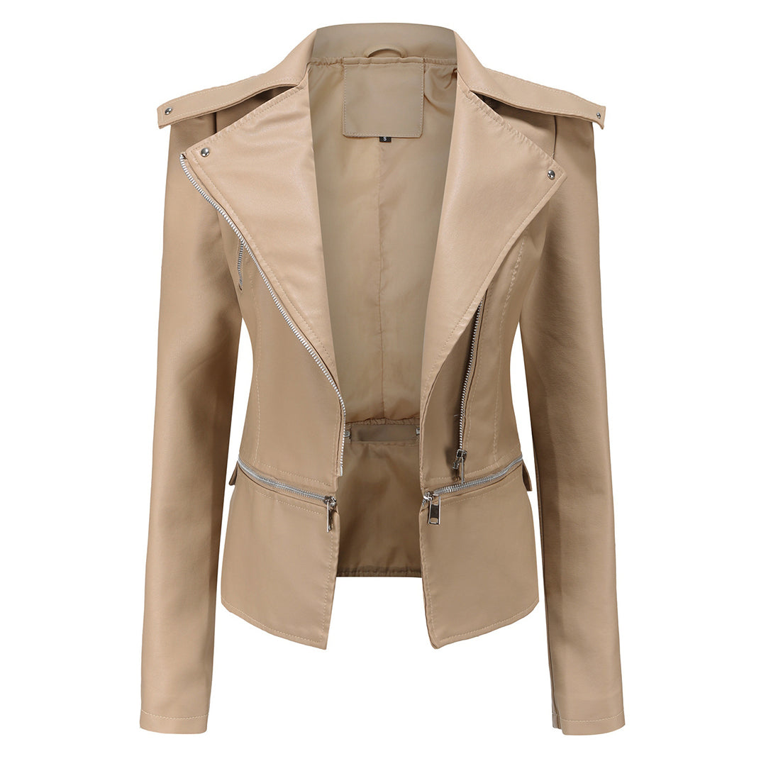 Cazadora biker entallada de mujer con estilo moderno – JESSICA