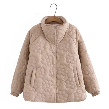 ARALYN - Abrigo de invierno para mujeres con flores prensadas