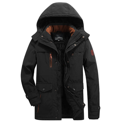 ESBEN - Abrigo de invierno resistente a la intemperie con capucha para hombre