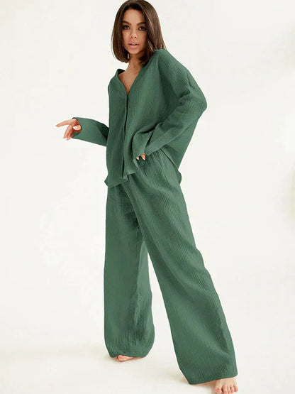KRISHIA – Conjunto de loungewear oversize y relajado para mujer