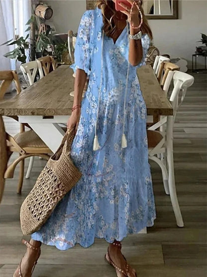 Isla – Vestido maxi bohemio de playa para mujer