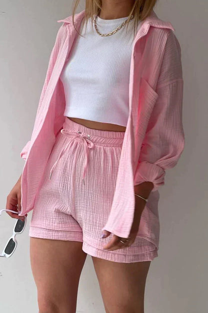 Conjunto casual de dos piezas para mujer con top y pantalón – FÉIA