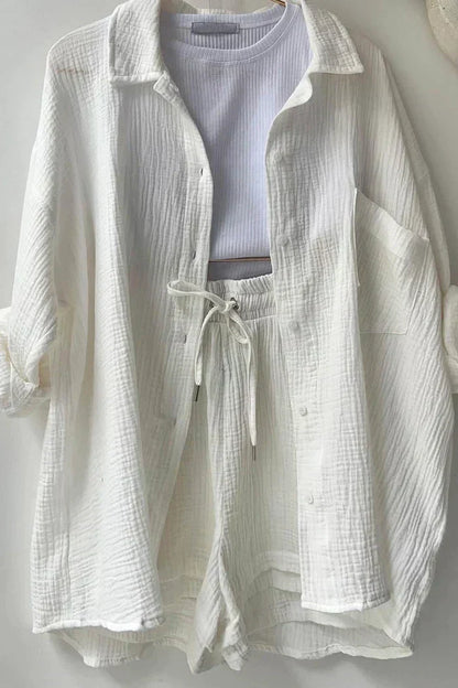 Conjunto casual de dos piezas para mujer con top y pantalón – FÉIA