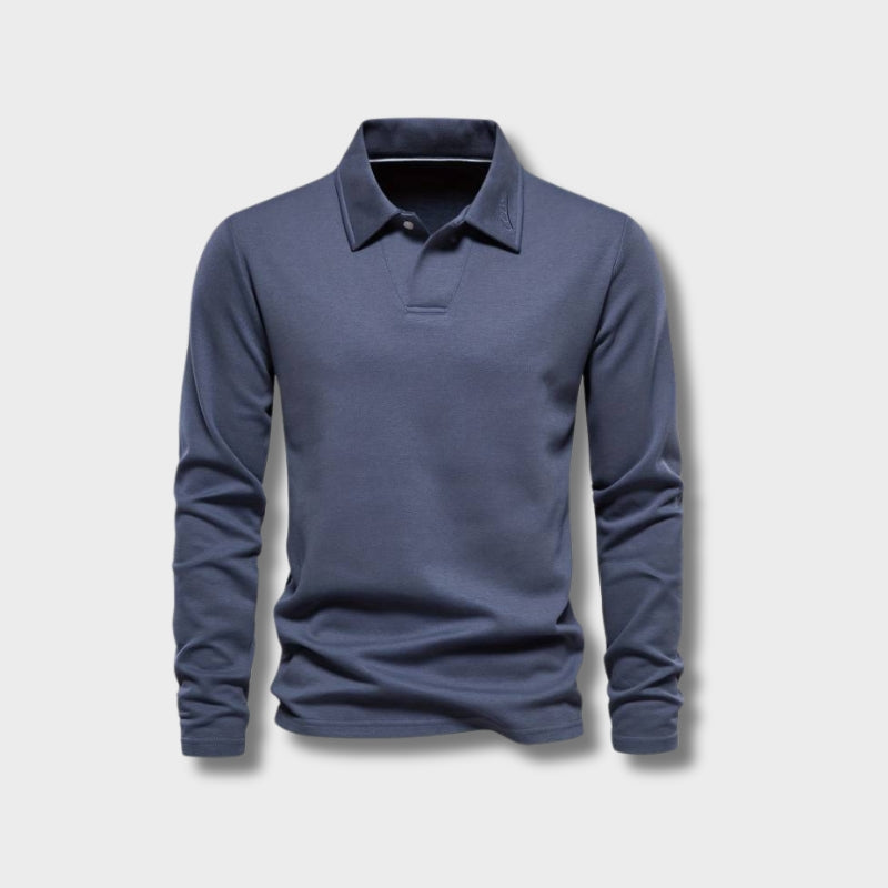 RAMÓN - Polo de manga larga con cuello clásico para hombre
