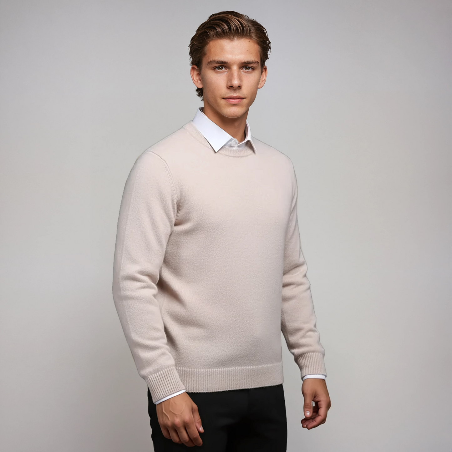 NOAVEN – Jersey básico de hombre con cuello redondo y ajuste cómodo