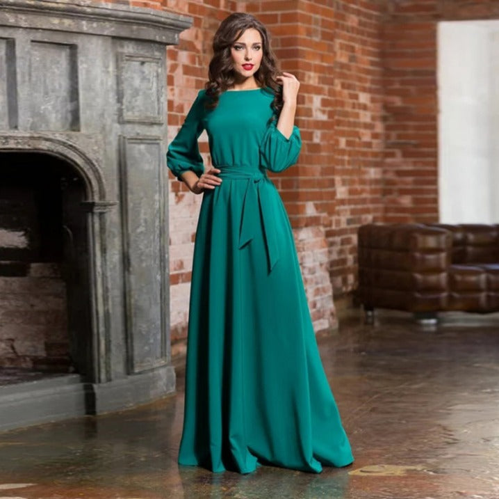 Vestido elegante con mangas largas para mujer – MARIA