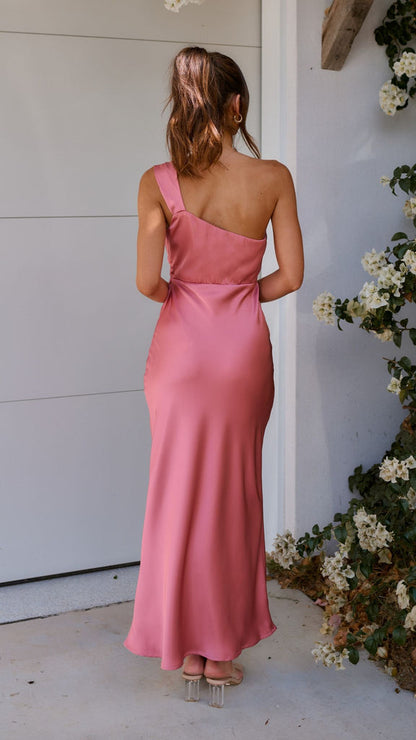 Vestido largo asimétrico con lazo en un hombro – SELENA