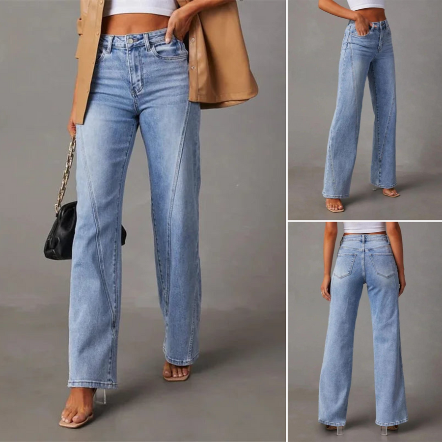 Jeans de mujer de talle alto y pernera ancha – AMARA
