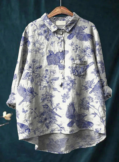 Blusa fluida con estampado floral colorido para mujer – ROSÉLIA
