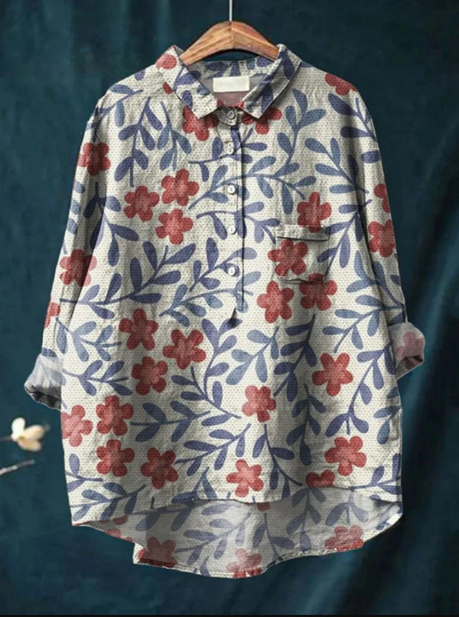 Blusa fluida con estampado floral colorido para mujer – ROSÉLIA