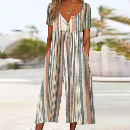 Mono elegante de verano con escote en V y corte moderno – BELYN