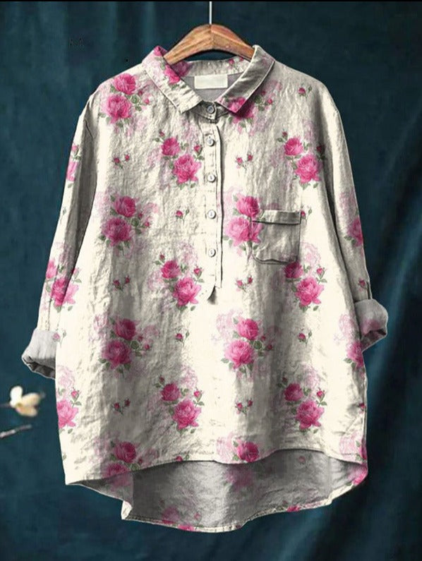 Blusa fluida con estampado floral colorido para mujer – ROSÉLIA
